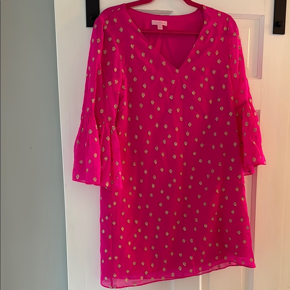 Lilly Pulitzer Pink Bell Sleeve Mini Dress